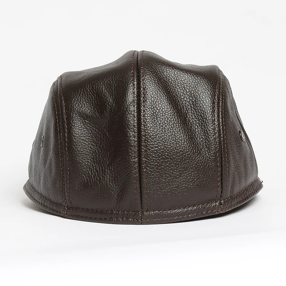 Мужская бейсболка из натуральной овечьей кожи осенне-зимняя теплая Бейсболка 2020