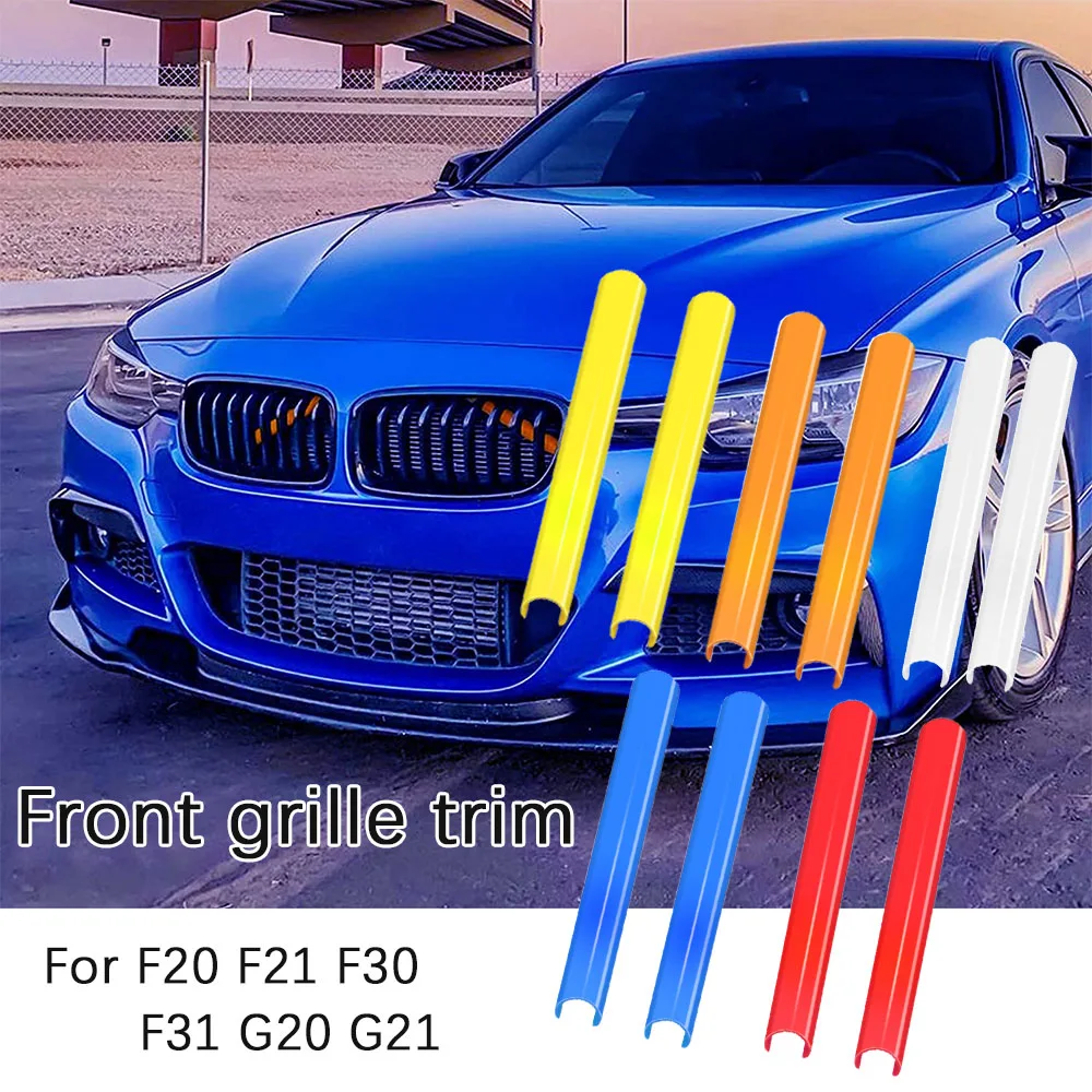 

2pcs Front Grille Trim Strips Sport Style Grille Cover Frame Car Decorations Stickers for BMW F30 F32 3 4 Series Car accessories