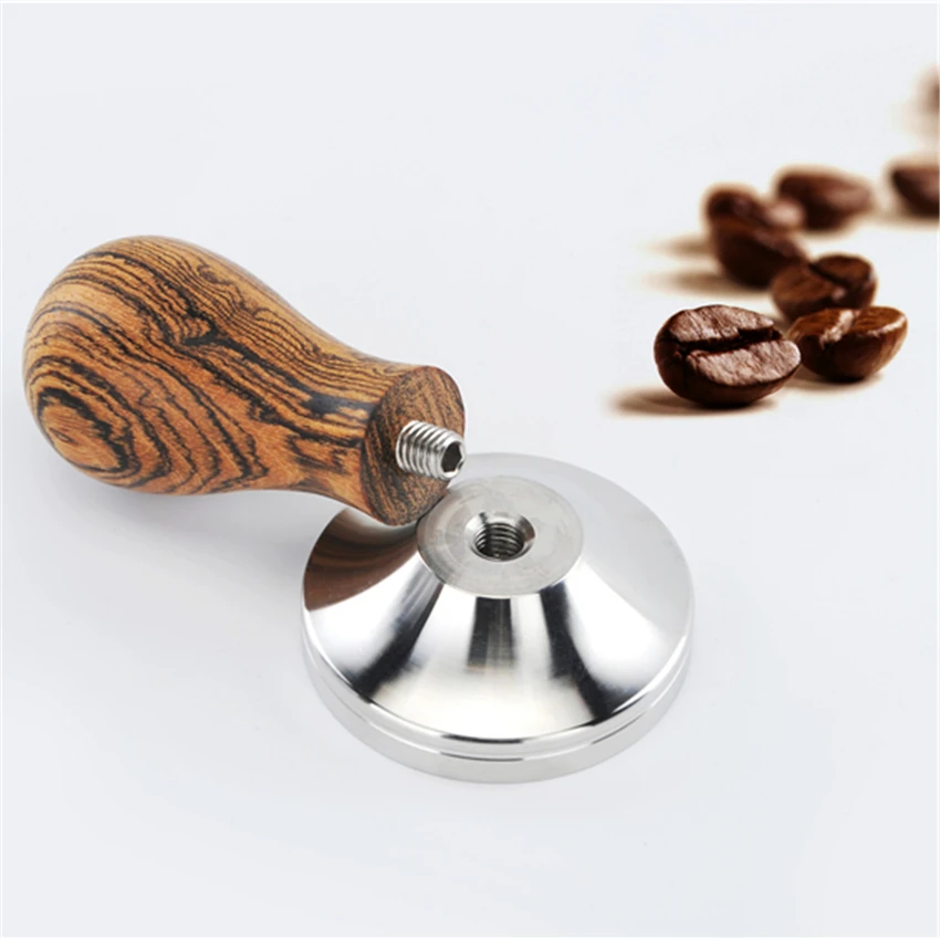 Темпер для кофе с золотой ручкой из сандалового дерева нержавеющей стали 51/53/54/58