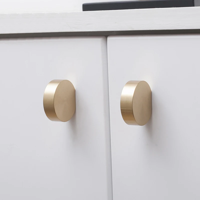 

Unique Solid Bras Cabinet Knob Handle Dreer Gold Drawer Pull Modern Simple Kitchen