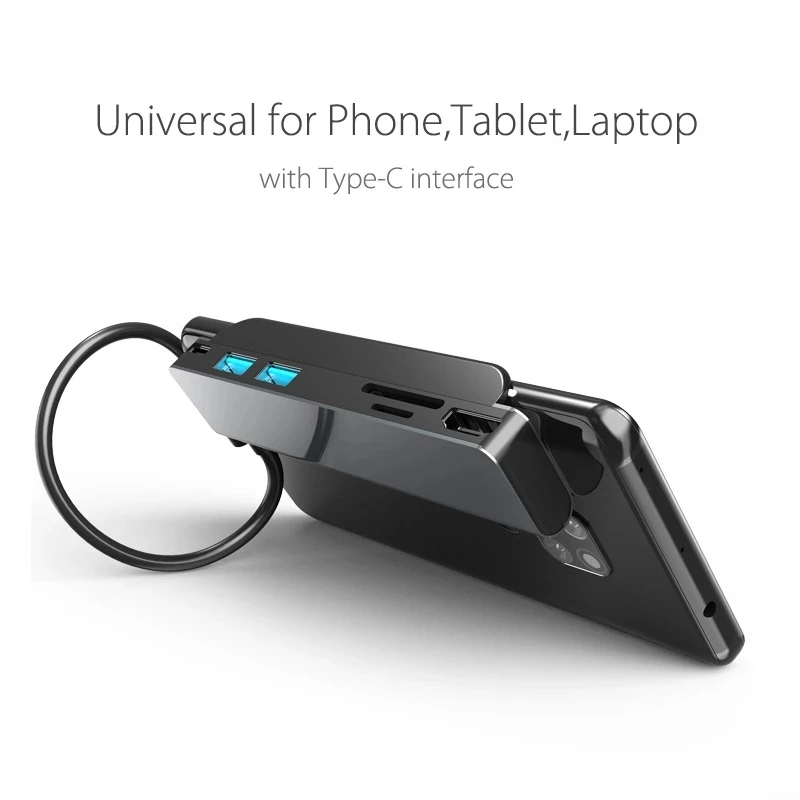 Разветвитель USB Type-C на Multi HDMI совместимый с 3 0 RJ45 картридер OTG адаптер