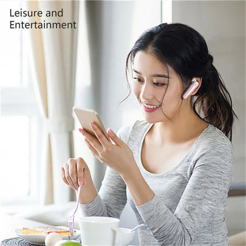 

Bluetooth Headset Stereo Noise Cancelling Earphone Sport Drive Earpiece with Microphone for iPhone Samsung LG Android Phones
