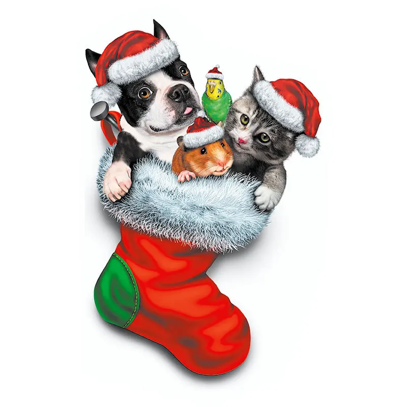 Настенная Наклейка сделай сам на Рождество носок собака хомяк спальня гостиная