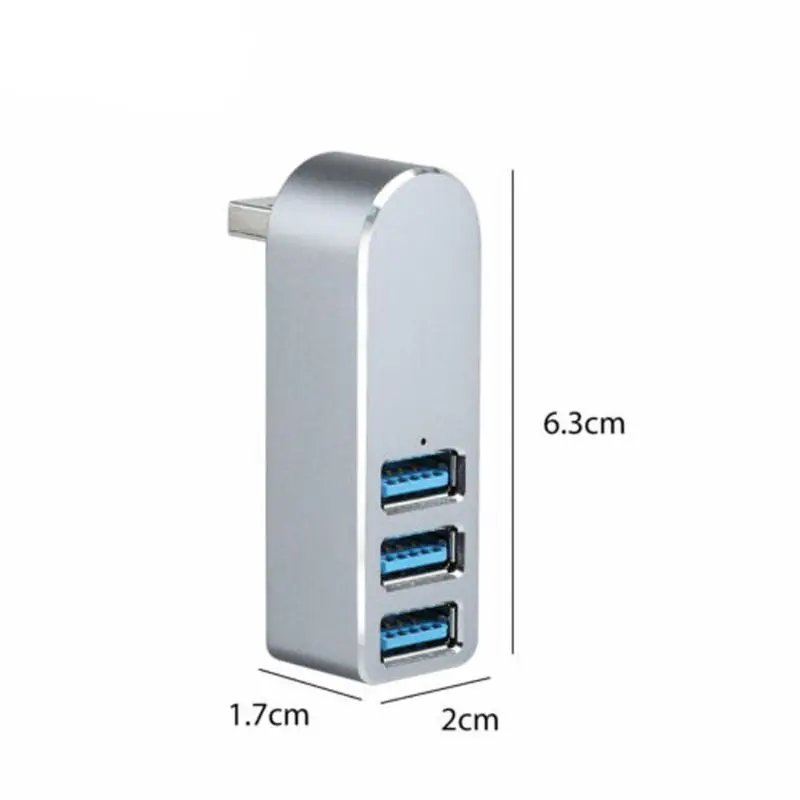 Алюминиевый сплав мини 3 порта USB 0 концентратор поворотный разветвитель адаптер