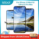 OLED-экран для iPhone 12 Mini 12 Pro Max, ЖК-дисплей, сенсорный экран, дигитайзер в сборе, без битых пикселей, замена, отправка из США