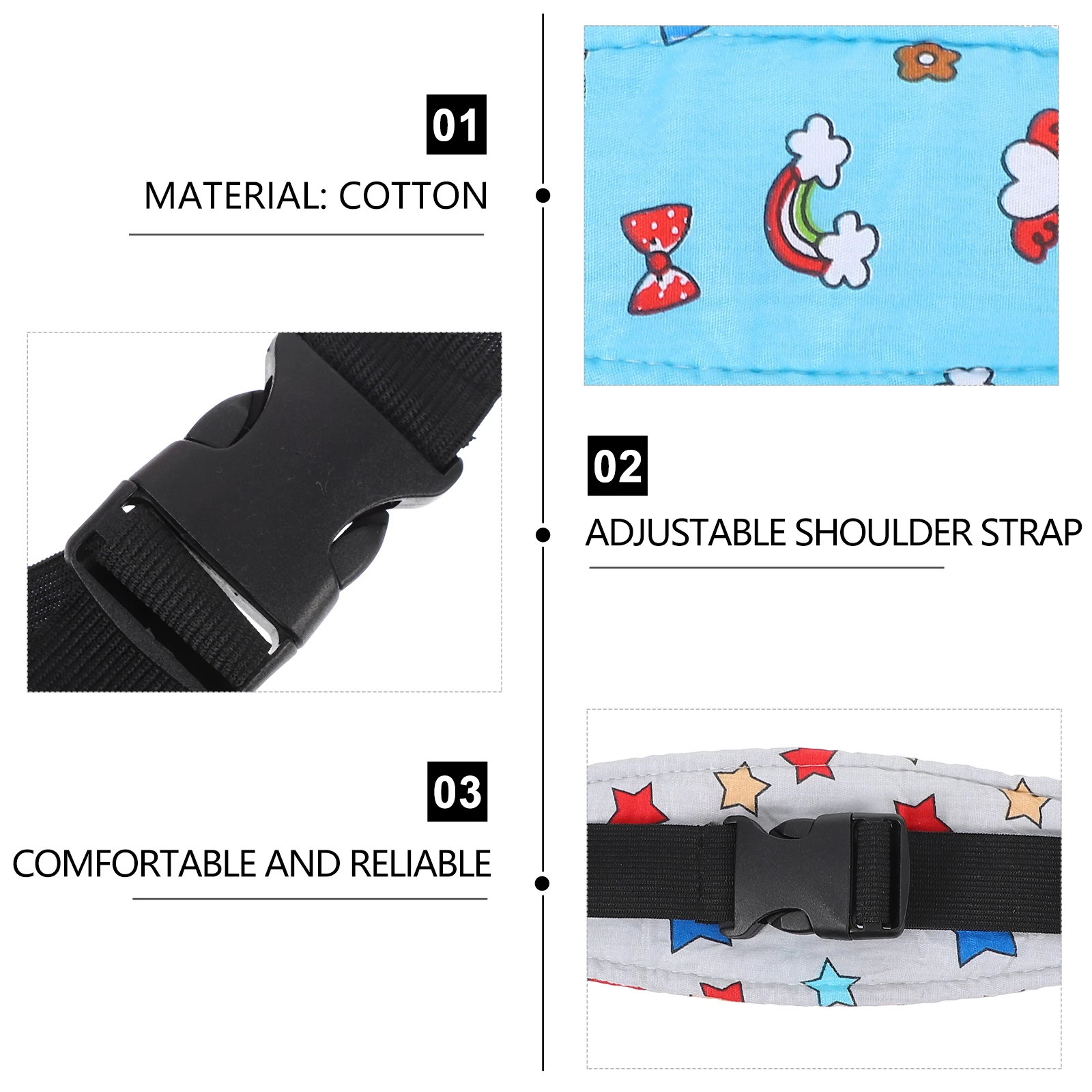 

4pcs Car Safety Children Fixing Band Baby Head Support Strap Headrest Stroller Car Seat Toddler Head Band Seat Head Protector