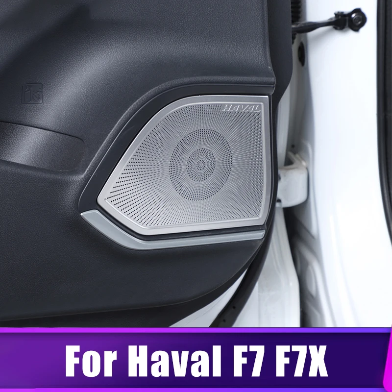 

For Haval F7 F7X 2019 2020 2021 Stainless Steel Car Door Sound Stereo Audio Tweeter Speaker Cover Frame Trim Accessories