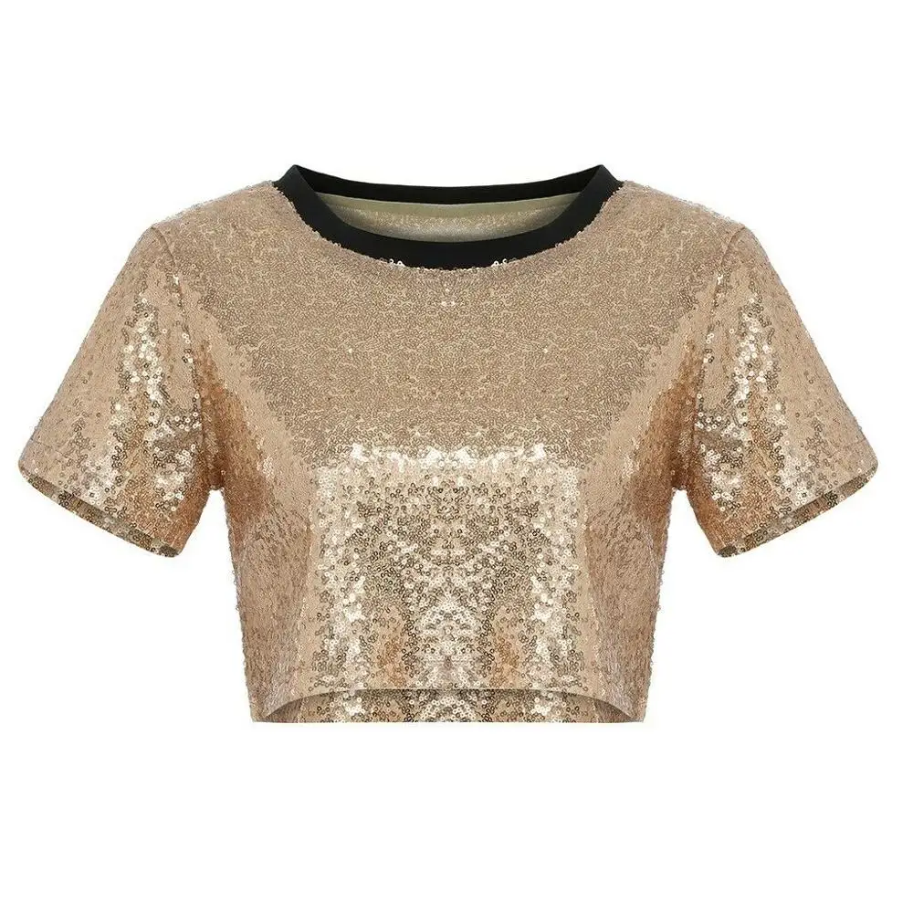 

Women Sexy Loose Sequin Glitter Blouses Summer Casual Shirts Tops Blouse