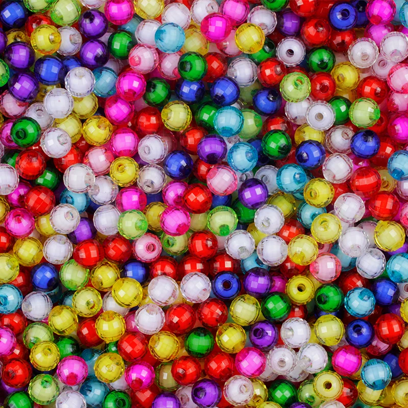 

50Pcs/Lot 8mm Mixed Color Acrylic Beads Charm Round Spacer Loose Beads For DIY Jewelry Making Bracelet Necklace Accessories