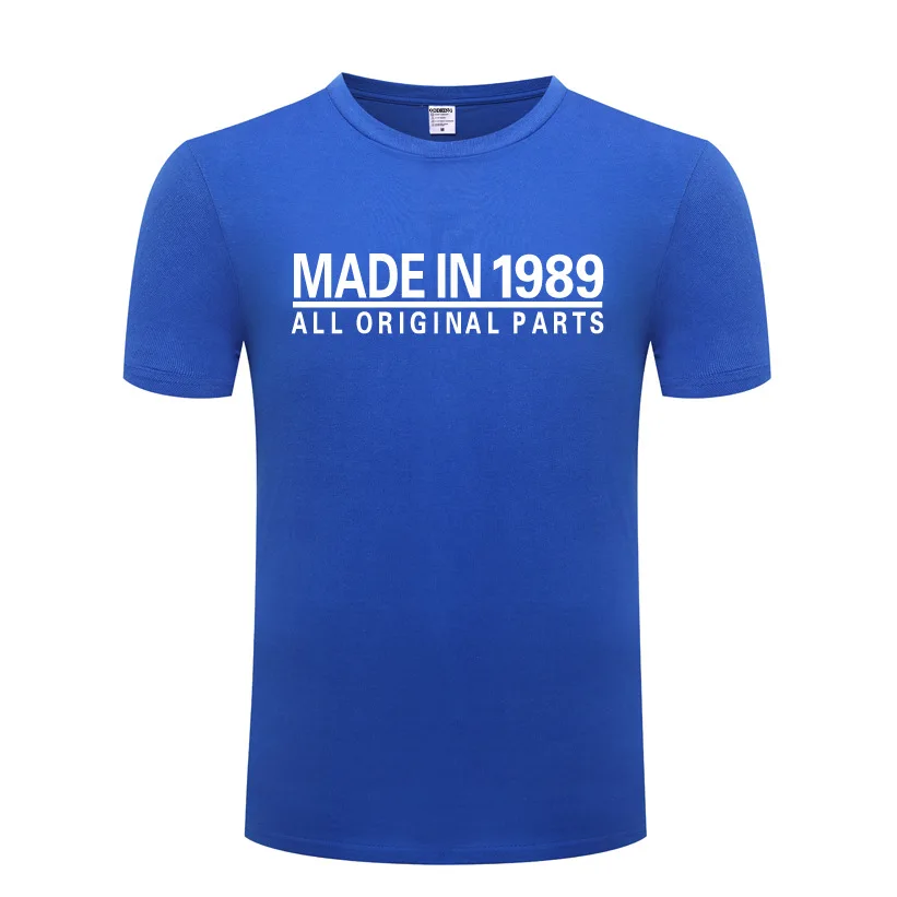 Забавная хлопковая Футболка с круглым вырезом и коротким рукавом сделанная в 1989