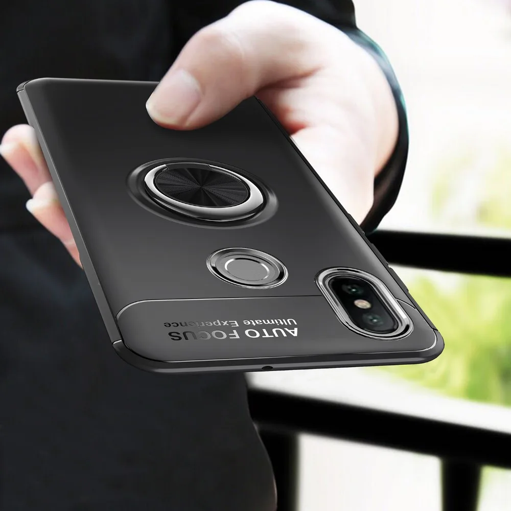 Чехол для Xiaomi 8 5X 6X MAX 2 задняя крышка из ТПУ со скрытой подставкой с автомобильным