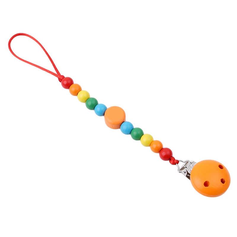 

Wood Baby Pacifier Clips, Infant Pacifier Chain Baby Soother, Toddler Kids Chew Toys Baby Shower Gifts