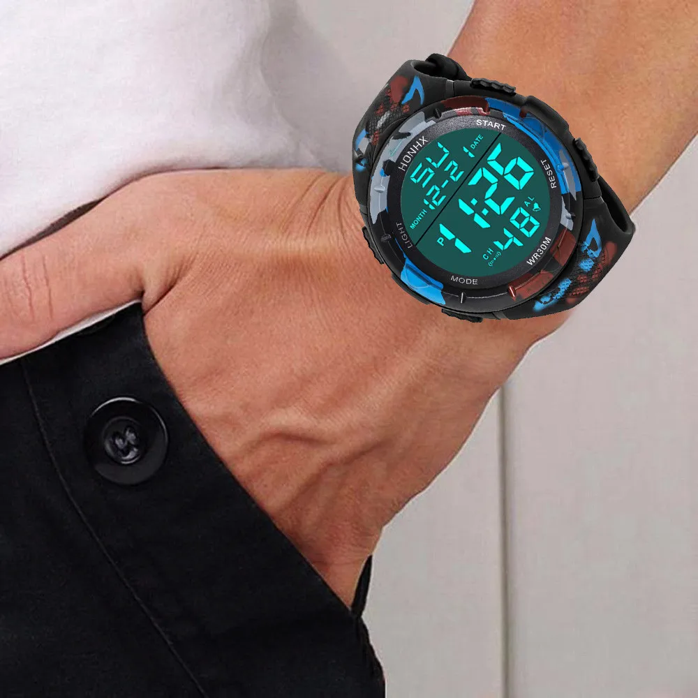 Мужские военные часы Reloj Led цифровые спортивные наручные мужской подарок