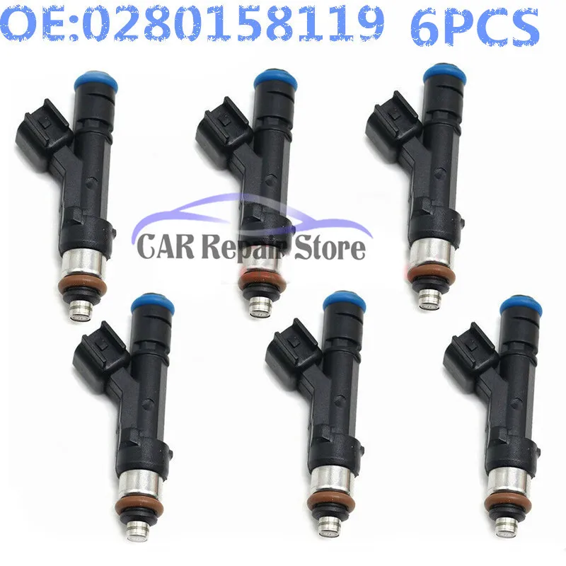 6 шт. топливный инжектор для Jeep Dodge Wrangler Chrysler 3.3L 3.8L 0280158119 04861667AA высокое
