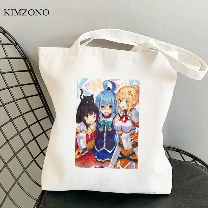 

Konosuba, Бог благословения этому замечательному миру, сумка для покупок, мешок для продуктов из джута, многоразовые сумки, многоразовые сумки