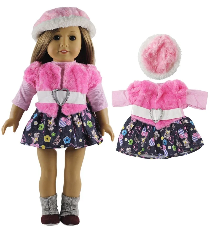 5 компл. Модная стильная одежда кукольная + 1 шляпа для 18 дюймов кукольные одежды