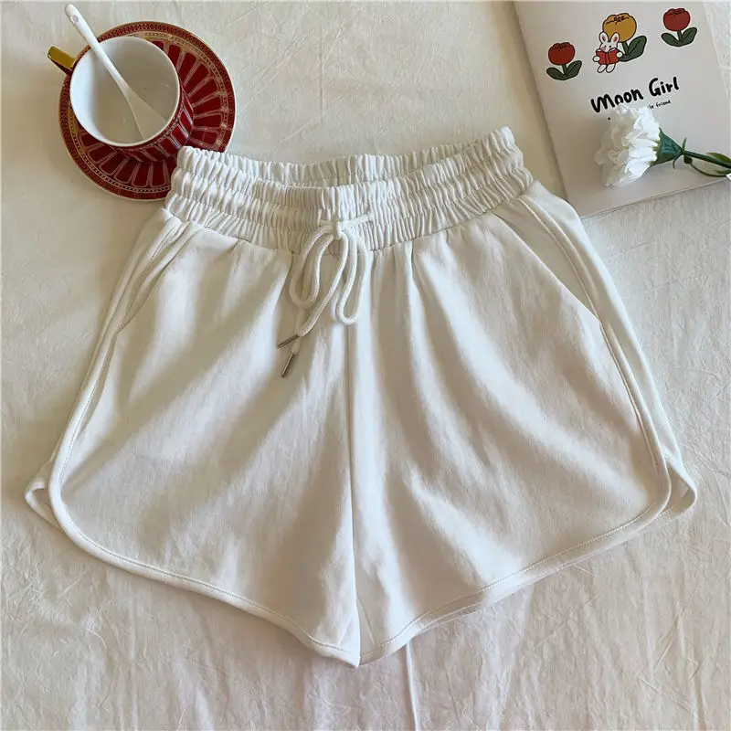 

2021 new wear large size home sleeping pants show thin loose wide leg shorts sports leisure Yoga Hot Pants female