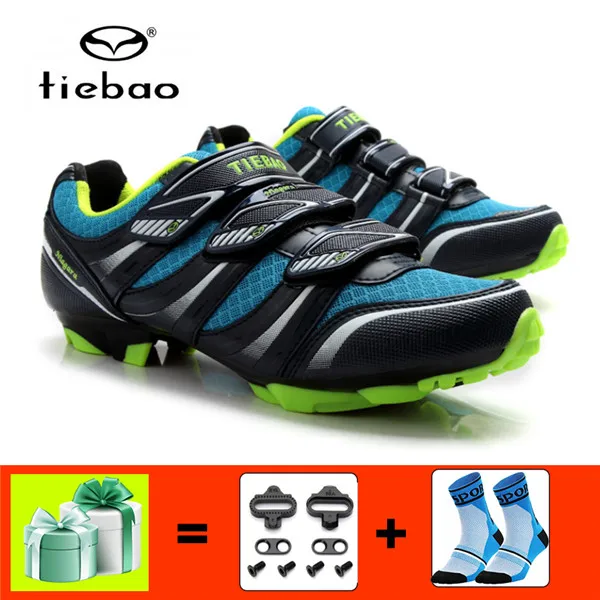 TIEBAO, обувь для велоспорта, мужские кроссовки, женские, sapatilha ciclismo, mtb, горный велосипед, для верховой езды, самоблокирующиеся, Superstar original, обувь - Цвет: 1428 blue with gift