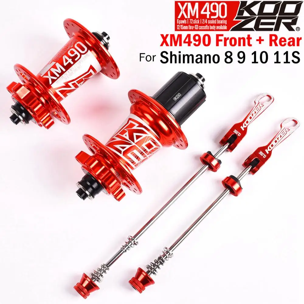 

New Koozer XM490 Sealed 4 Bearing MTB Mountain Bike Hubs Rear 10*135mm QR 12*142mm 28 32 36 Holes Disc Brake Bicycle Hub