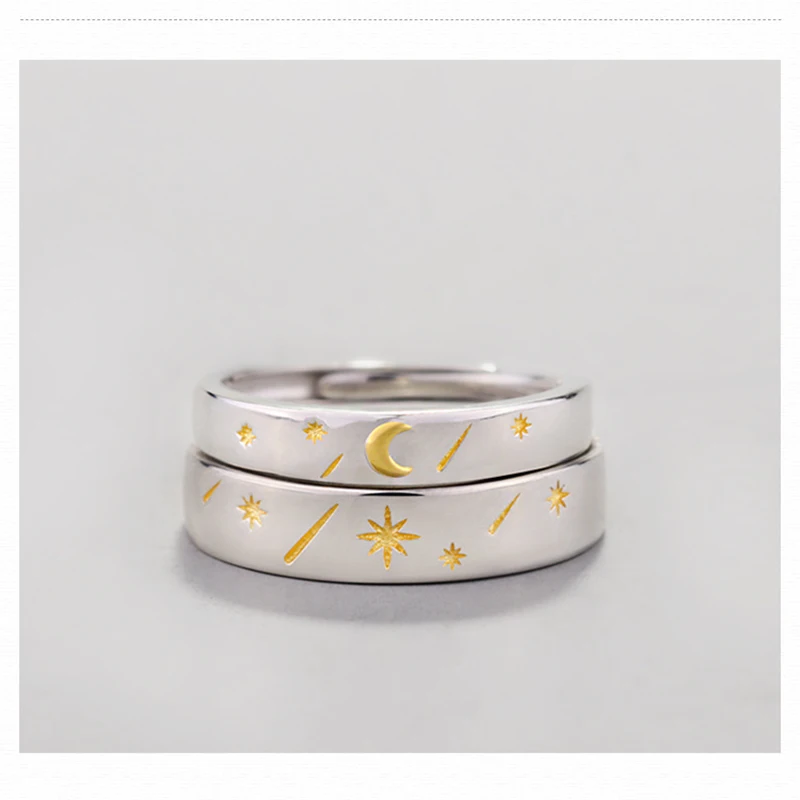 BOSCEN 925 пробы Серебряное кольцо для пары женщин мужчин девушек мальчиков подарок