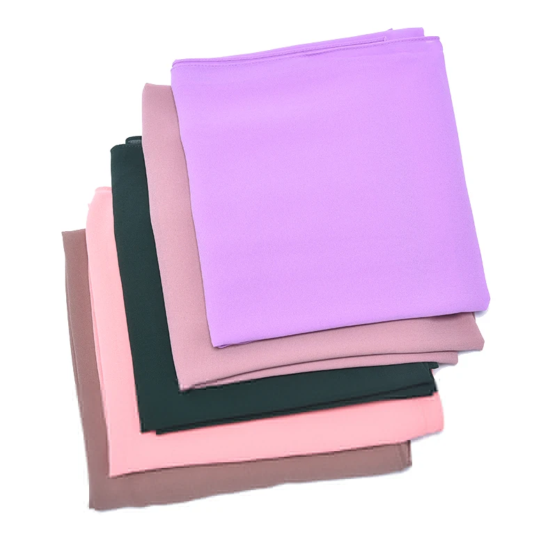 

2020 Fashion New Chiffon Solid Muslim Scarf Ladies Shawls and Wraps Soft Female Foulard Hijab Stoles Head Underscarves