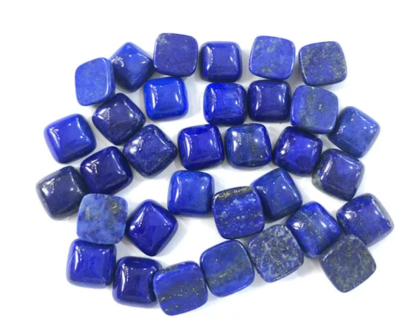 

Natural Blue Lapis Lazuli Bead Cabochon 10mm Square Cushion CAB 10pcs/lot ring face earring jewelry Gemstone ring