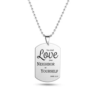 engraving scripture bible verse stainless steel necklace inspirational letter pendants necklaces christian faith jewelry