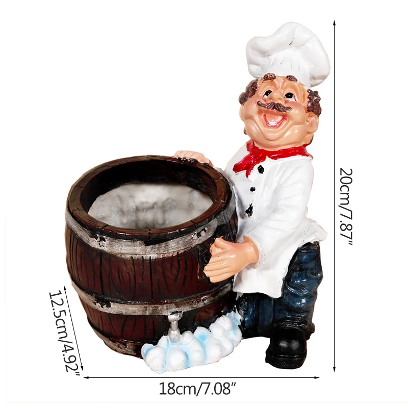 

Strongwell European Resin Chef Figurine Wine Rack Character Wine Cabinet Craft Dining Home Decoration Wedding Birthday Gifts