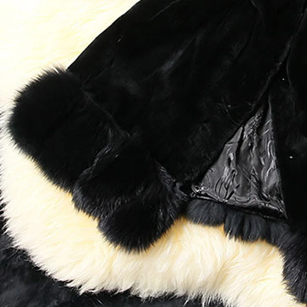 

Faux Fur Coat For Women Elegant Black Long Thick Warm Patchwork Slim Casual Overcoat Solid 2020 Fashion Chic Outwear