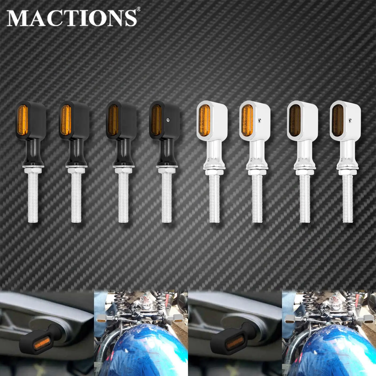 Motorcycle Mini Rear LED E Mark Turn Signal Running Indicator Lamp 4 Wires For Harley Sportster Cafe Racer Touring Dyna Softail |