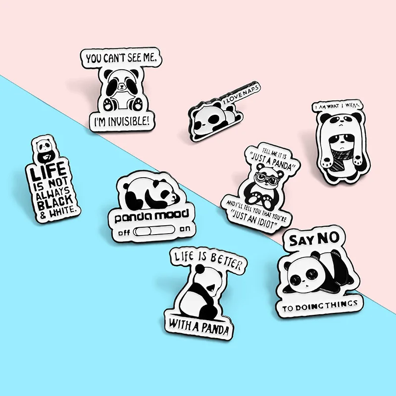 

Cute Cartoon Panda Brooch I Love naps Shirt Collar Bag Pin Enamel Broches for Men Women Badge Pines Brooches Jewelry Accessories