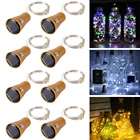 Светильники на солнечной батарее, в форме винной бутылки на солнечной батарее светильник 8 упаковок, 20 светодиодный, пробка s, медная проволока, Светильники для винных бутылок, пробка, освещение s для дома, праздника, вечеринки, свадьбы