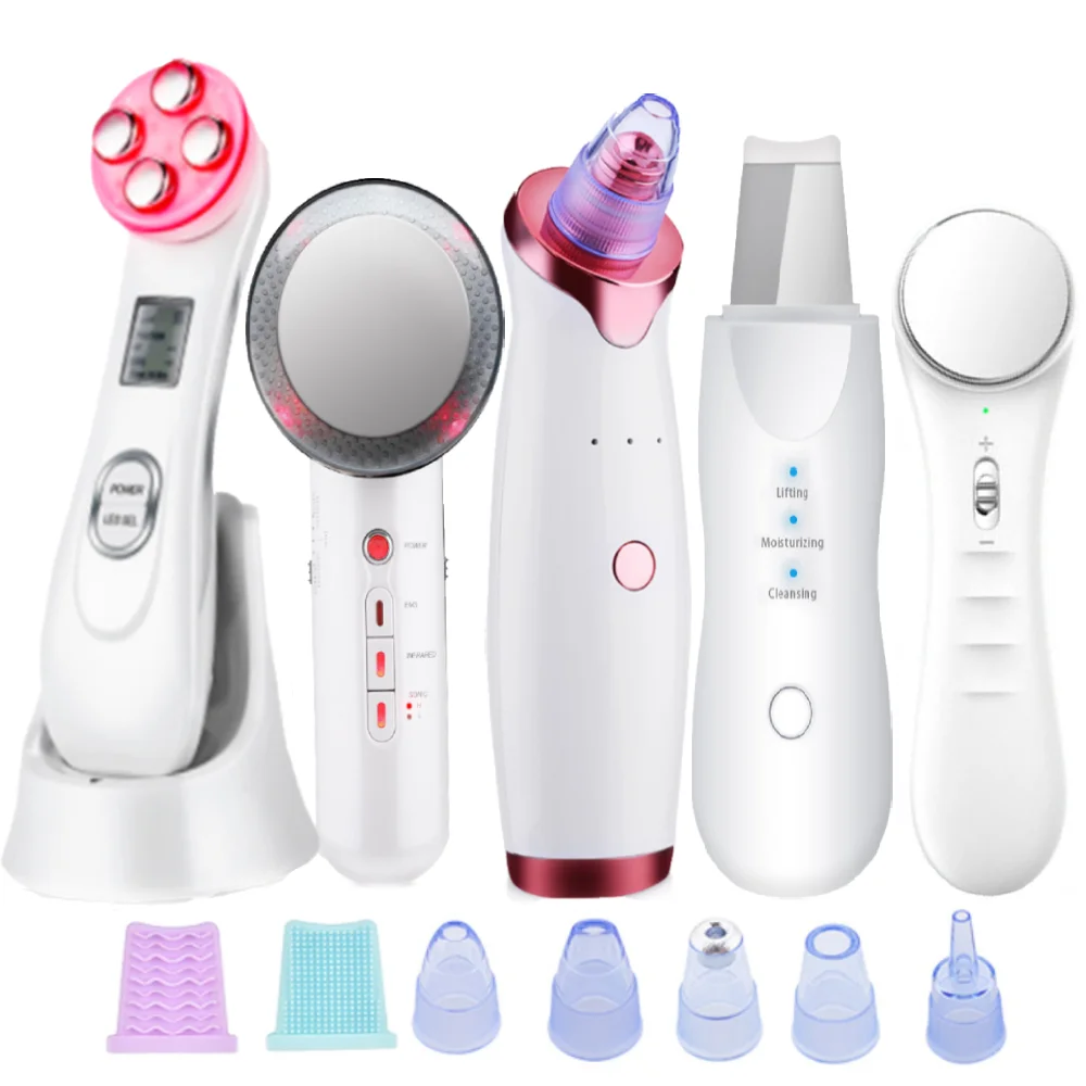 

EMS Radio Frequency RF Blackhead Remover Skin Scrubber Infrared Body Slimming Massager Cavitacion Galvanica Cleaning Face Beauty