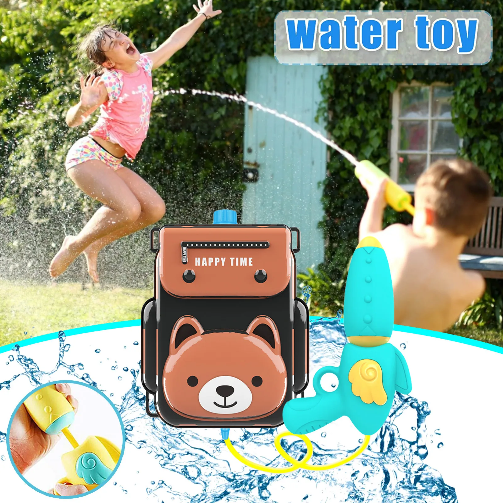 Игрушка-распылитель воды милый желтый медведь детский рюкзак Водяная бомба