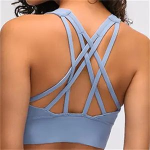 Nepoagym Стандартный спортивный бюстгальтер с перекрестной спинкой, топ, женский бюстгальтер пуш-ап с защитой от пота, бюстгальтер для тренировок из матовой ткани, мягкие длинные бюстгальтеры для йоги