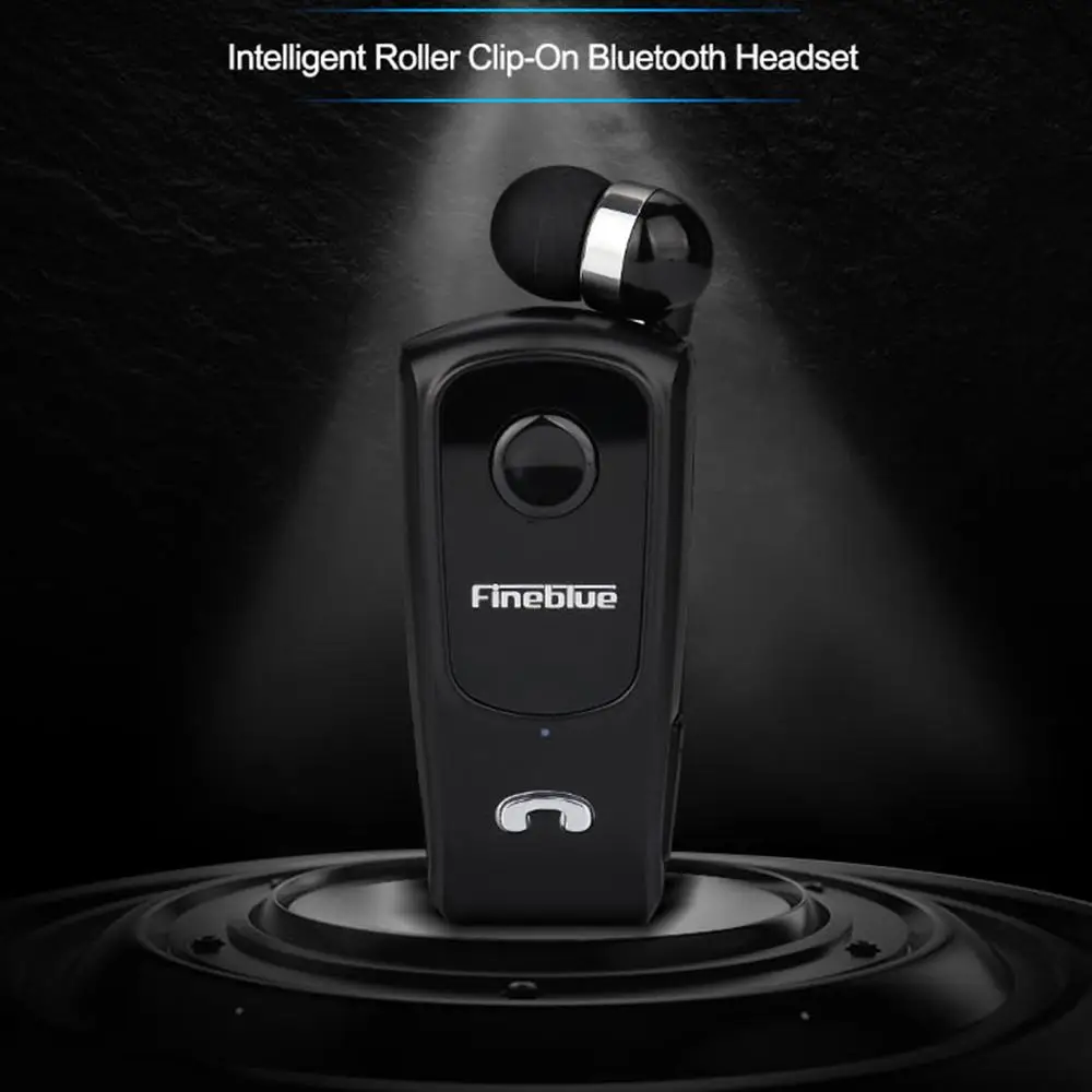 

FineBlue F920 Retractable Wireless Bluetooth Earphones Handsfree Headset Stereo Headphone Clip Mic Phone Call Portable