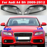car front headlight cover for audi a4 b8 2009 2012 auto lamp light lens glass lampshade shell headlamp lampcover caps