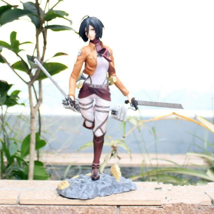 Горячая Япония Аниме Фигурка атака на Титанов Mikasa Ackerman San Ye Боевая версия ПВХ 25 см Модель Коллекция Сексуальная абсолютно новая кукла