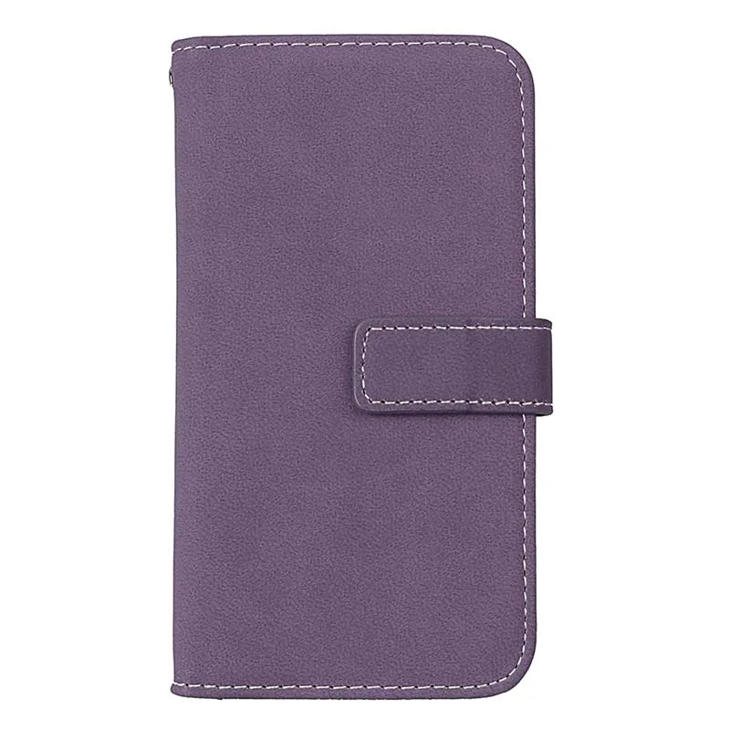 Purple Матовый Чехол-книжка бумажник из натуральной кожи для samsung Galaxy S9 S8 плюс S7 S6 край S5 J8 J7 J3 J4 J6 J2 Note 8 9 держатель для карт чехол J320 J710 - Цвет: Purple