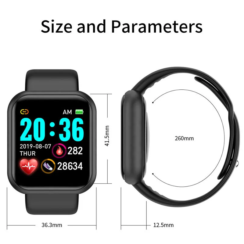 Portable SmartWatch Women Girl Fitness Tracker Sport Watch Electronic Wrist Watch For Andriod Ios Smart Clock Female Smart watch