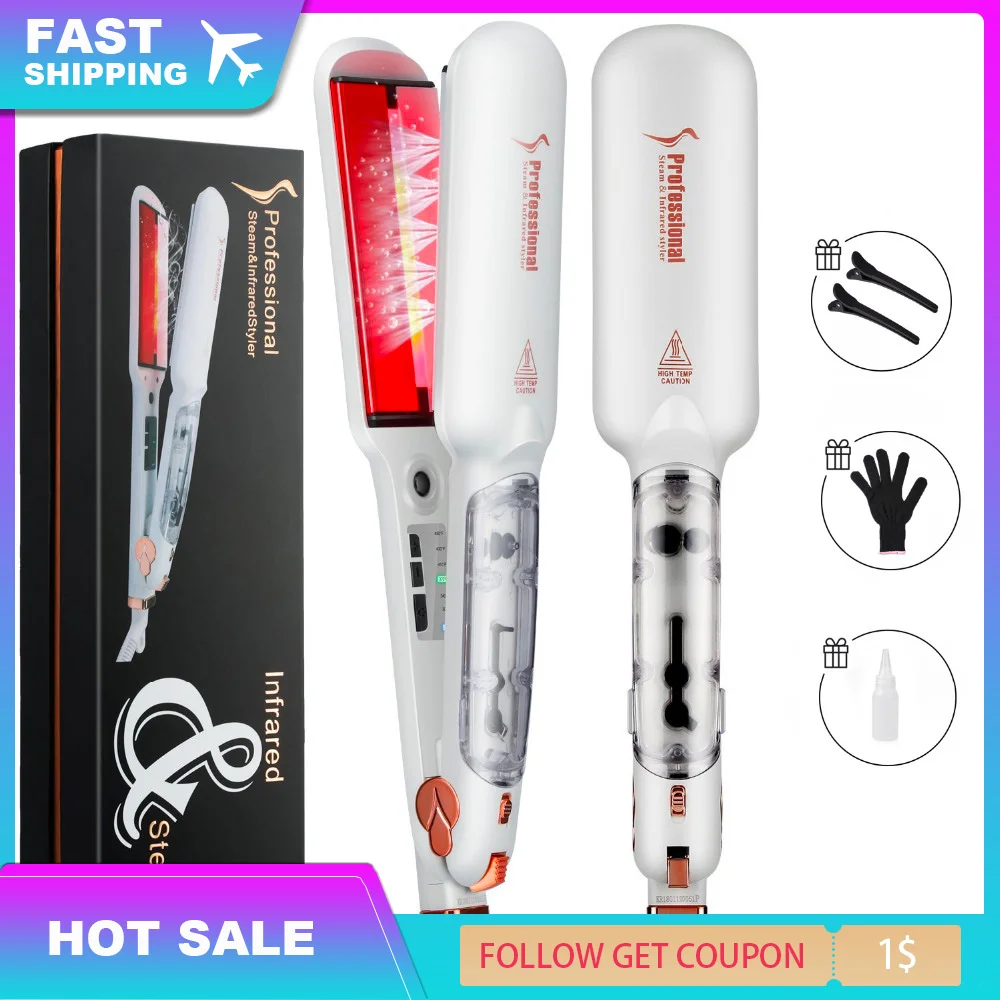 Профессиональный Выпрямитель для волос керамический паровой утюжок с