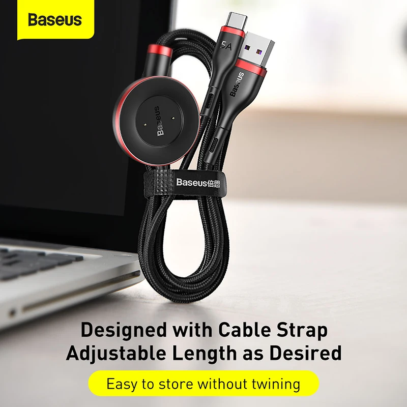 

Baseus 40W 2 in 1 USB Type C Cable With Watch Charging Dock For Huawei P40 Watch GT Fast Charging Data Cable For Samsung Xiaomi