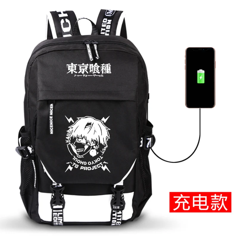 Kaneki Ken Токийский Гуль USB порт сумка для ноутбука школьная через плечо рюкзак ранец