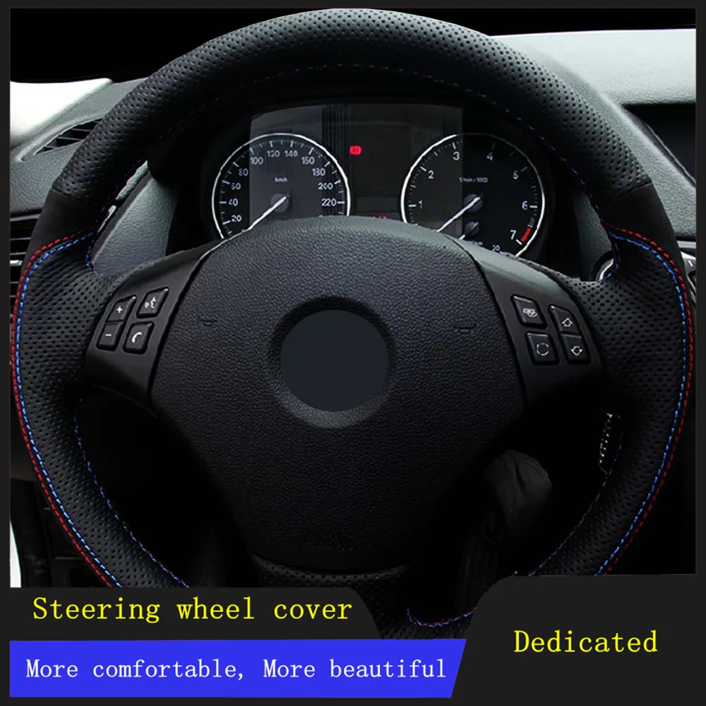 

Car Steering Wheel Cover Braid Wearable Genuine Leather For BMW E90 320 318i 320i 325i 330i 320d X1 328xi 2007
