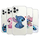 Супер милый Стич для Apple iPhone 13 12 11 Pro Max mini XS Max XR X 8 7 6 Plus 5S SE 2020 Прозрачный чехол для телефона