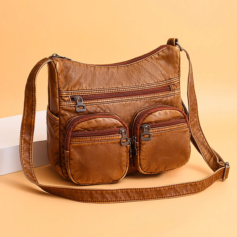 

Женская сумка, кожаная сумка через плечо, модная сумка-мессенджер, 2021, винтажная роскошная женская сумка, сумка на плечо, маленькая сумка чер...