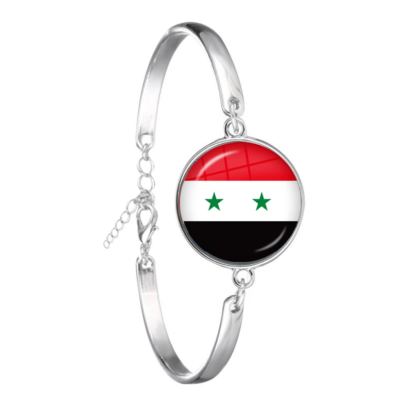 Soviet Union Brazil Canada Netherlands Israel Syria Venezuela United States Spain National Flag Glass Cabochon Chain Bracelet | Украшения и