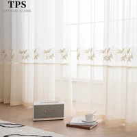 tps embroidered tulle sheer curtains for living room bedroom curtains for kitchen finished window treatment home decor panel