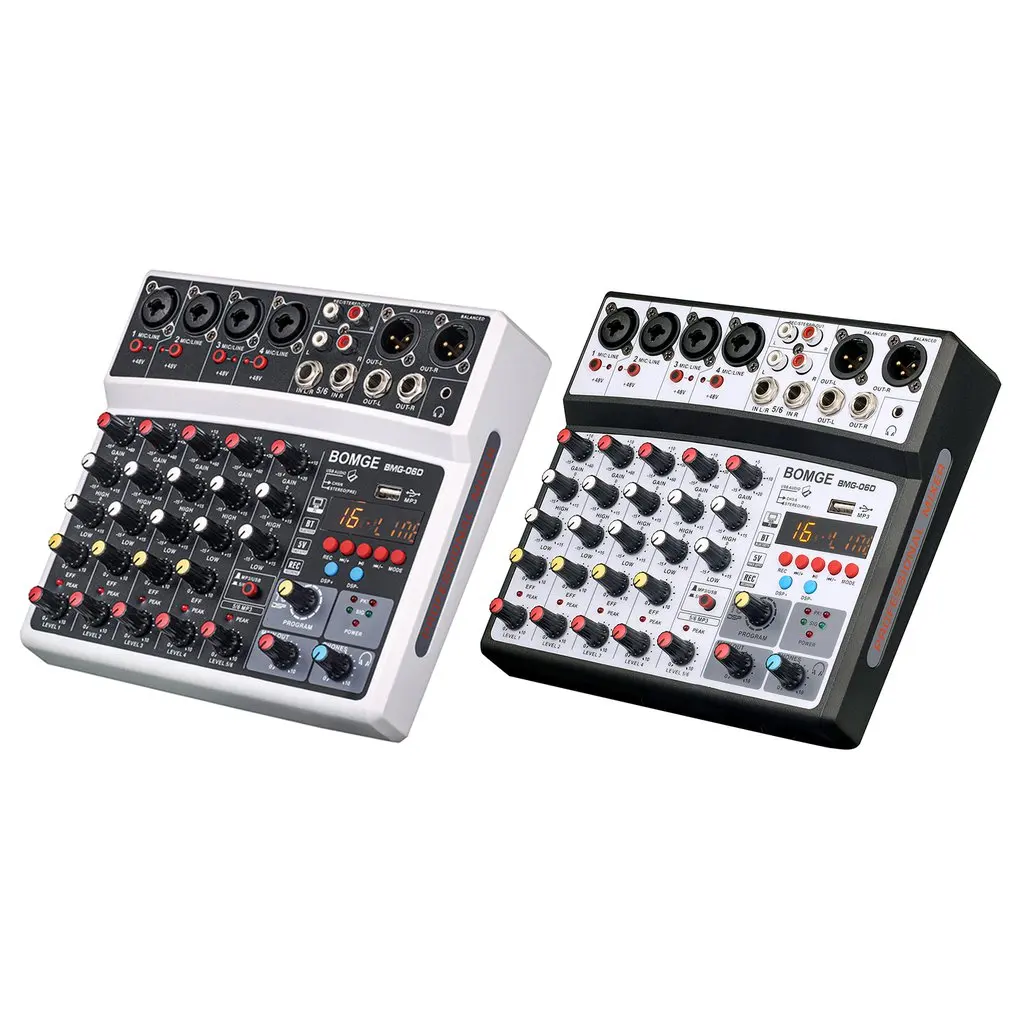 2021 New Wireless 6 Channel Audio Mixer Portable Mixing Console USB Interface Sound Card With 16 DSP Echo 48V Phantom Power | Спорт и