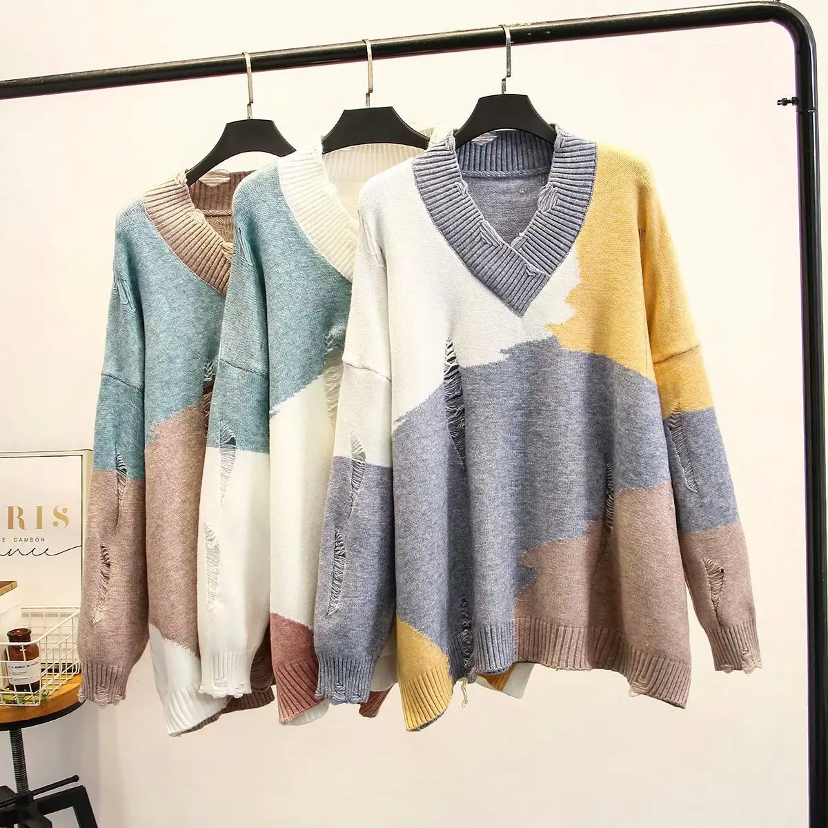 Повседневные незаменимые свитера размера плюс осень 2019 женские модные свободные